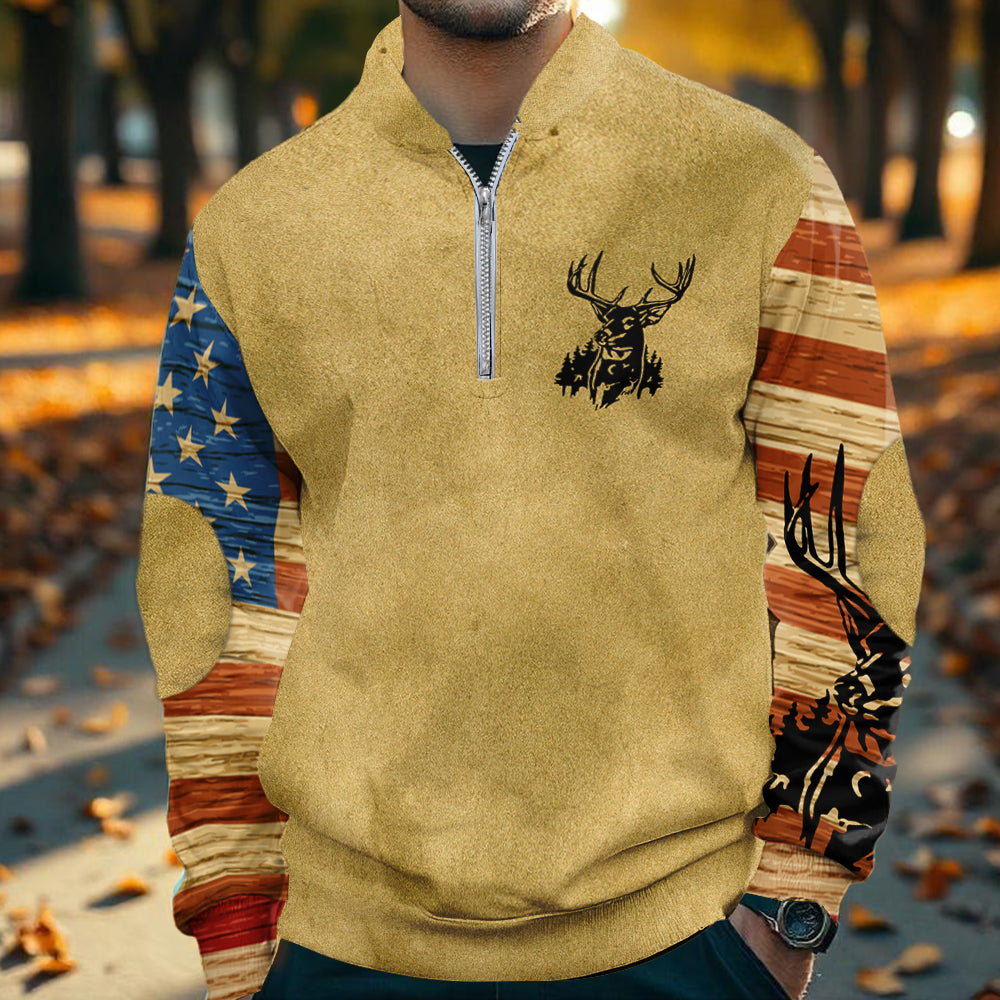 Love Hunting - Personalized Hunting Men Zip-Up Sweatshirt