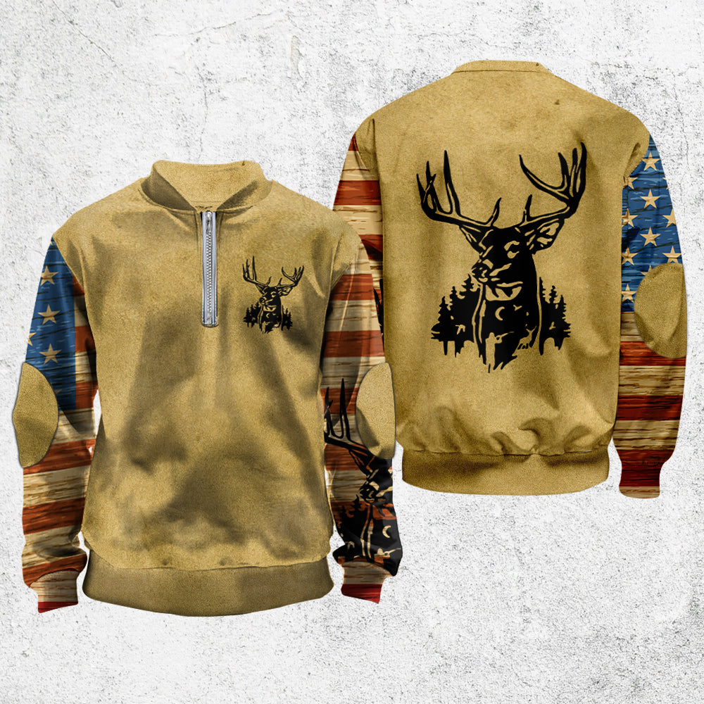 Love Hunting - Personalized Hunting Men Zip-Up Sweatshirt