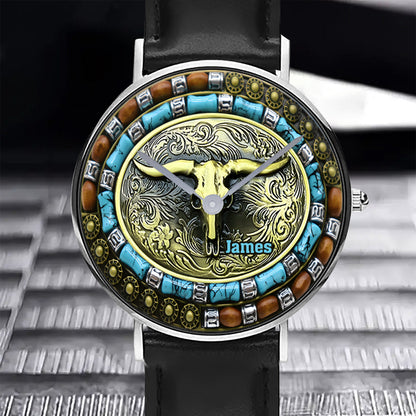 Bull Skull Hunting - Personalized Hunting Hand Watch