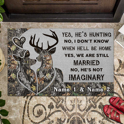 He's Not Imaginary - Personalized Hunting Doormat