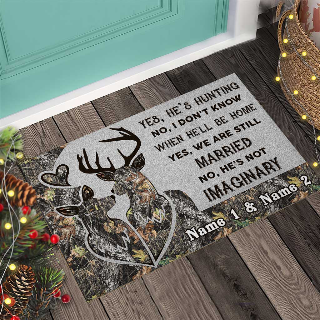 He's Not Imaginary - Personalized Hunting Doormat