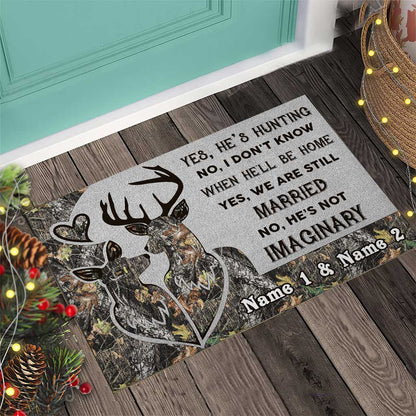 He's Not Imaginary - Personalized Hunting Doormat