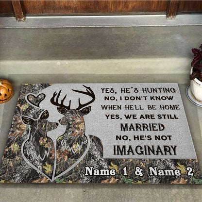 He's Not Imaginary - Personalized Hunting Doormat