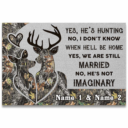 He's Not Imaginary - Personalized Hunting Doormat