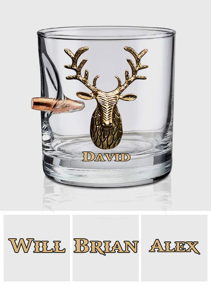 Love Hunting - Personalized Hunting Bullet Whiskey Glass