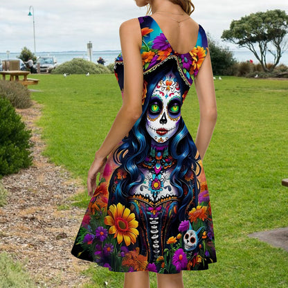 Till Death Do Us Part - Personalized Skull Hawaiian Shirt & Sleeveless Dress