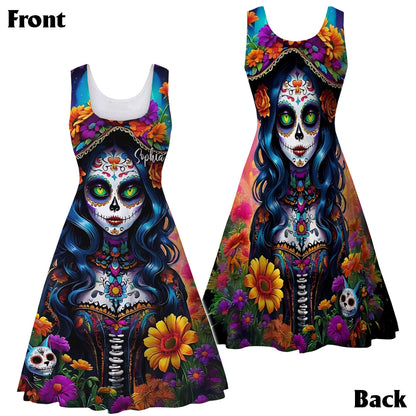 Till Death Do Us Part - Personalized Skull Hawaiian Shirt & Sleeveless Dress