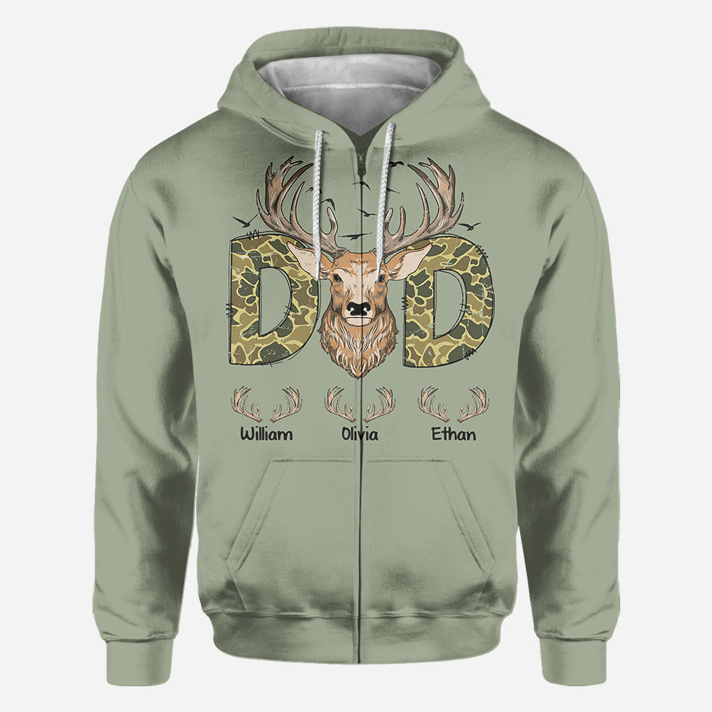 Best Dad Ever - Personalized Hunting All Over Shirt