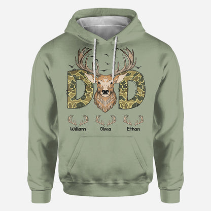 Best Dad Ever - Personalized Hunting All Over Shirt