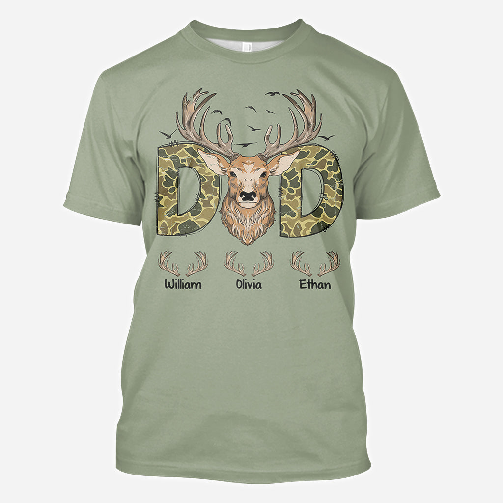 Best Dad Ever - Personalized Hunting All Over Shirt
