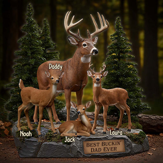 Best Buckin' Dad Ever - Personalized Hunting Custom Shaped Acrylic Plaque