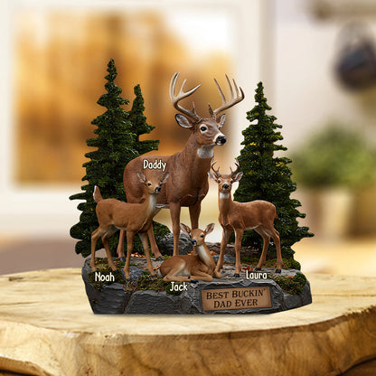 Best Buckin' Dad Ever - Personalized Hunting Custom Shaped Acrylic Plaque