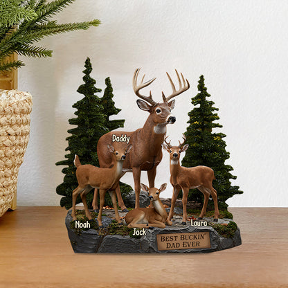 Best Buckin' Dad Ever - Personalized Hunting Custom Shaped Acrylic Plaque