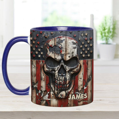 Patriotic Skull Lover - Personalized Skull Accent Mug