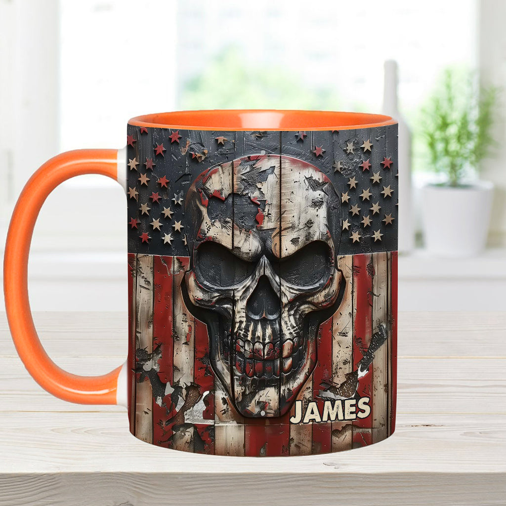 Patriotic Skull Lover - Personalized Skull Accent Mug