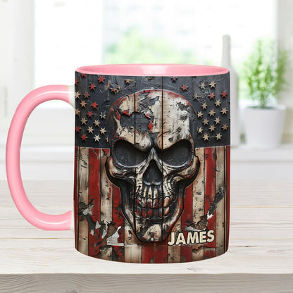 Patriotic Skull Lover - Personalized Skull Accent Mug