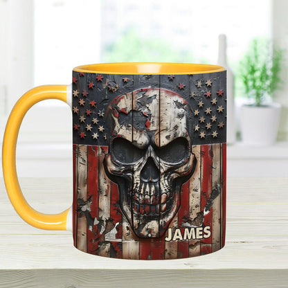 Patriotic Skull Lover - Personalized Skull Accent Mug