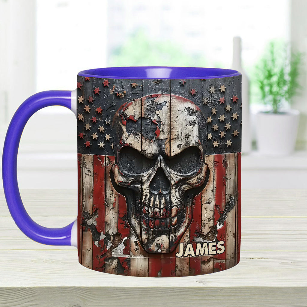 Patriotic Skull Lover - Personalized Skull Accent Mug