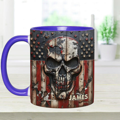 Patriotic Skull Lover - Personalized Skull Accent Mug