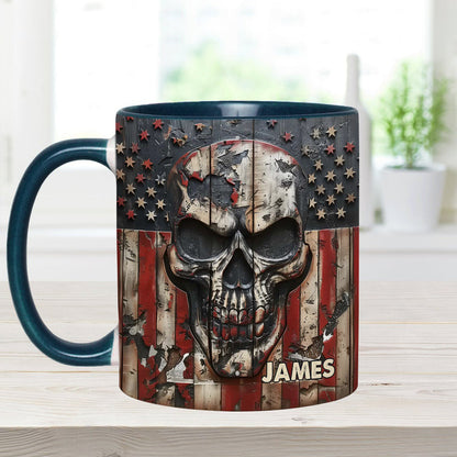Patriotic Skull Lover - Personalized Skull Accent Mug