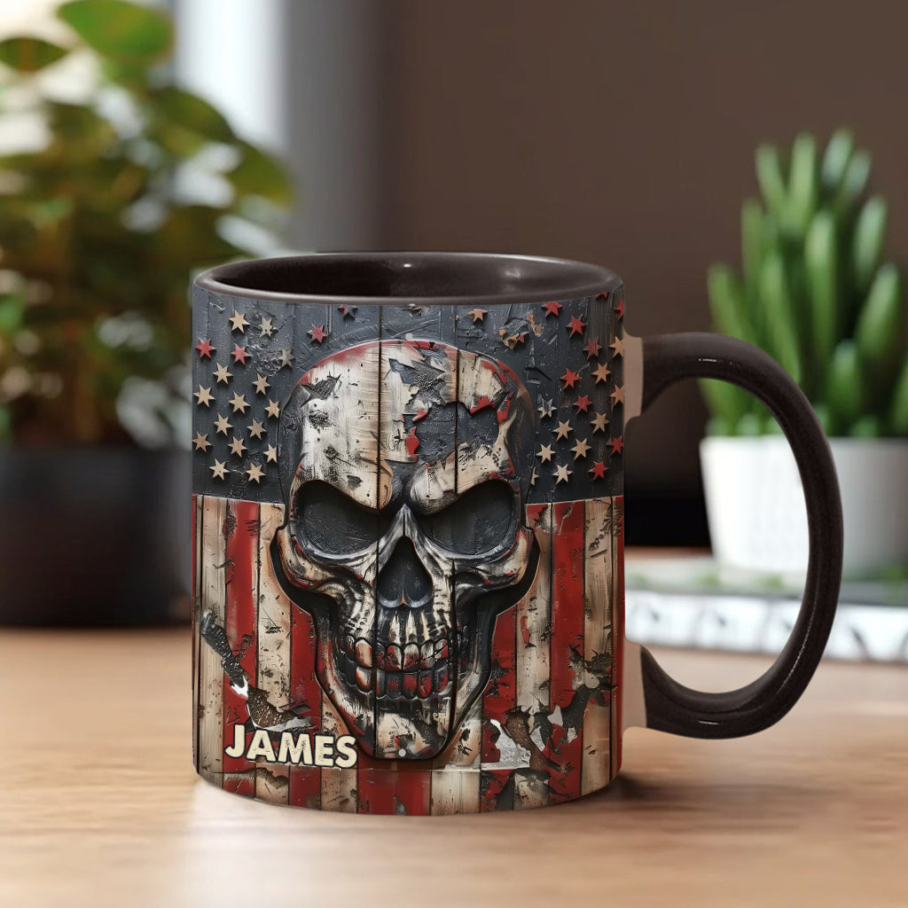 Patriotic Skull Lover - Personalized Skull Accent Mug