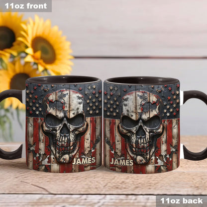 Patriotic Skull Lover - Personalized Skull Accent Mug