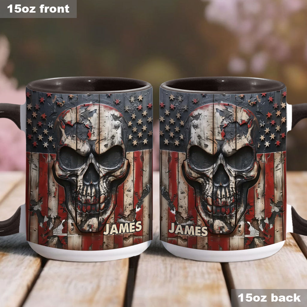Patriotic Skull Lover - Personalized Skull Accent Mug