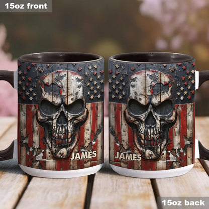 Patriotic Skull Lover - Personalized Skull Accent Mug