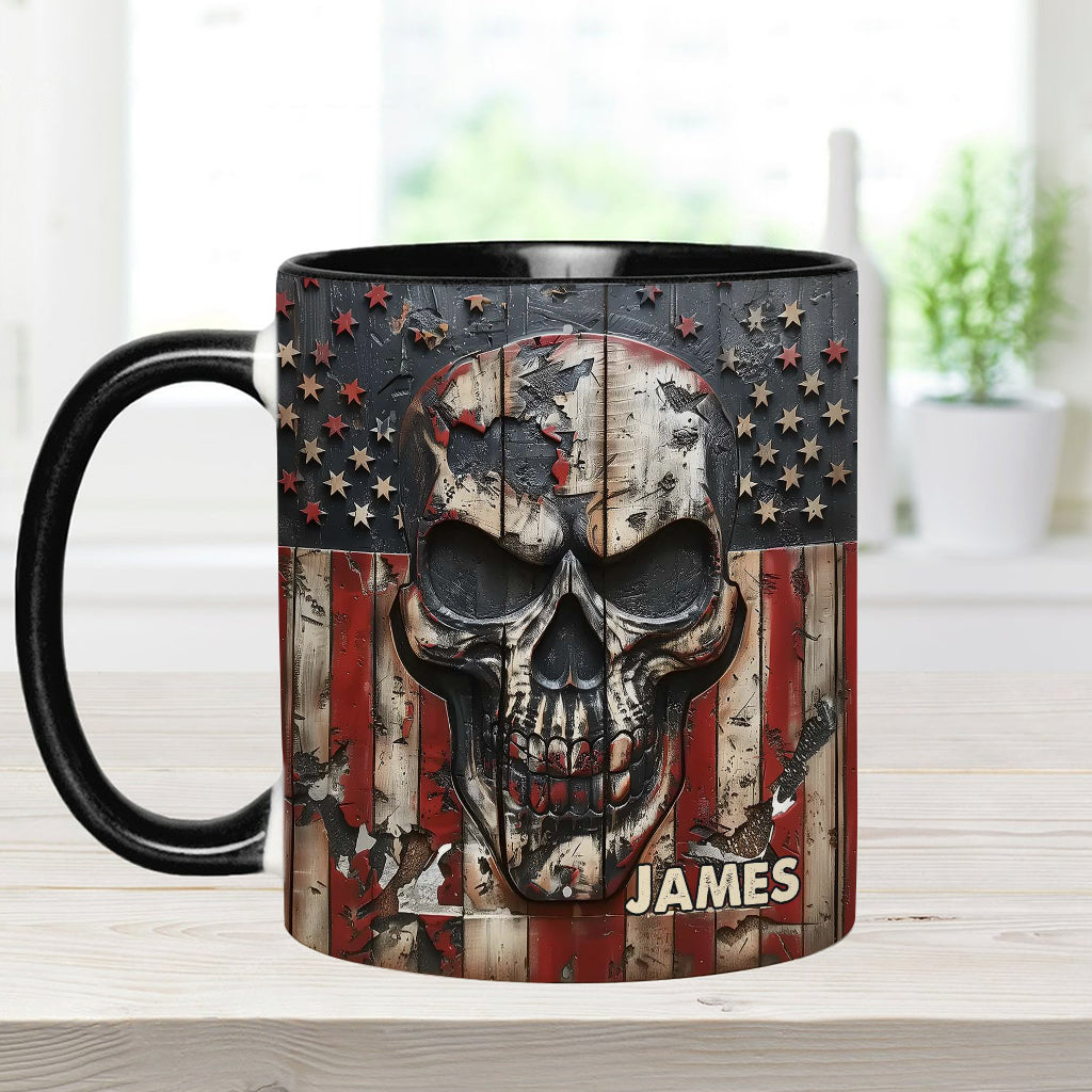 Patriotic Skull Lover - Personalized Skull Accent Mug