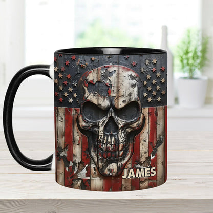 Patriotic Skull Lover - Personalized Skull Accent Mug