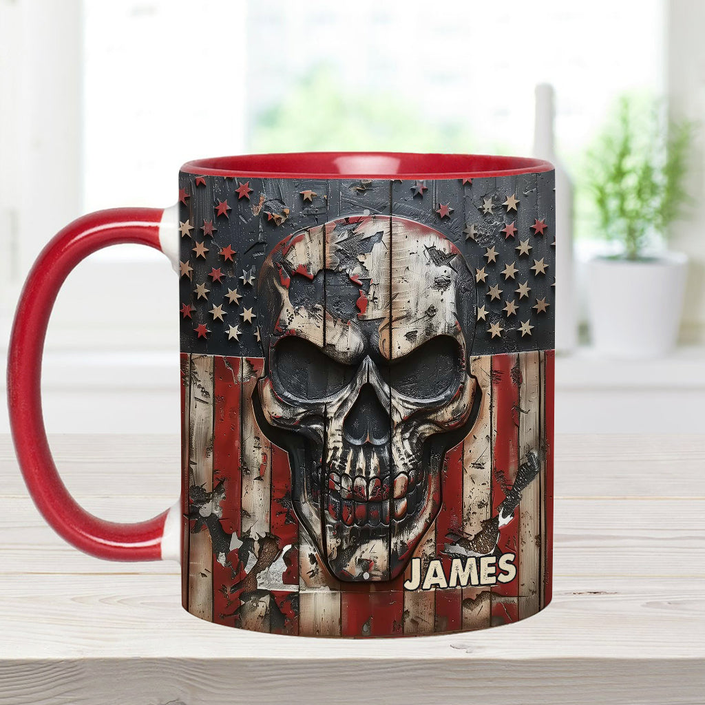 Patriotic Skull Lover - Personalized Skull Accent Mug