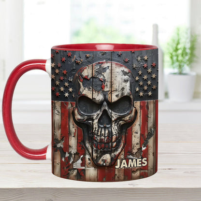 Patriotic Skull Lover - Personalized Skull Accent Mug