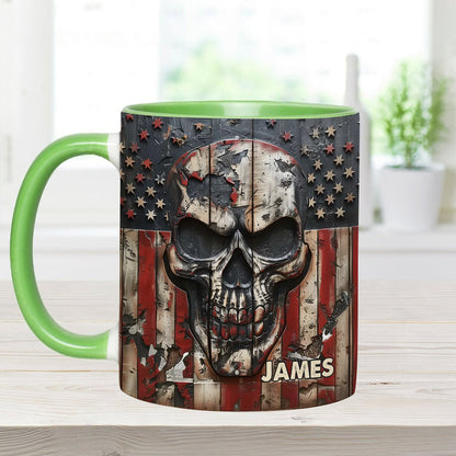 Patriotic Skull Lover - Personalized Skull Accent Mug