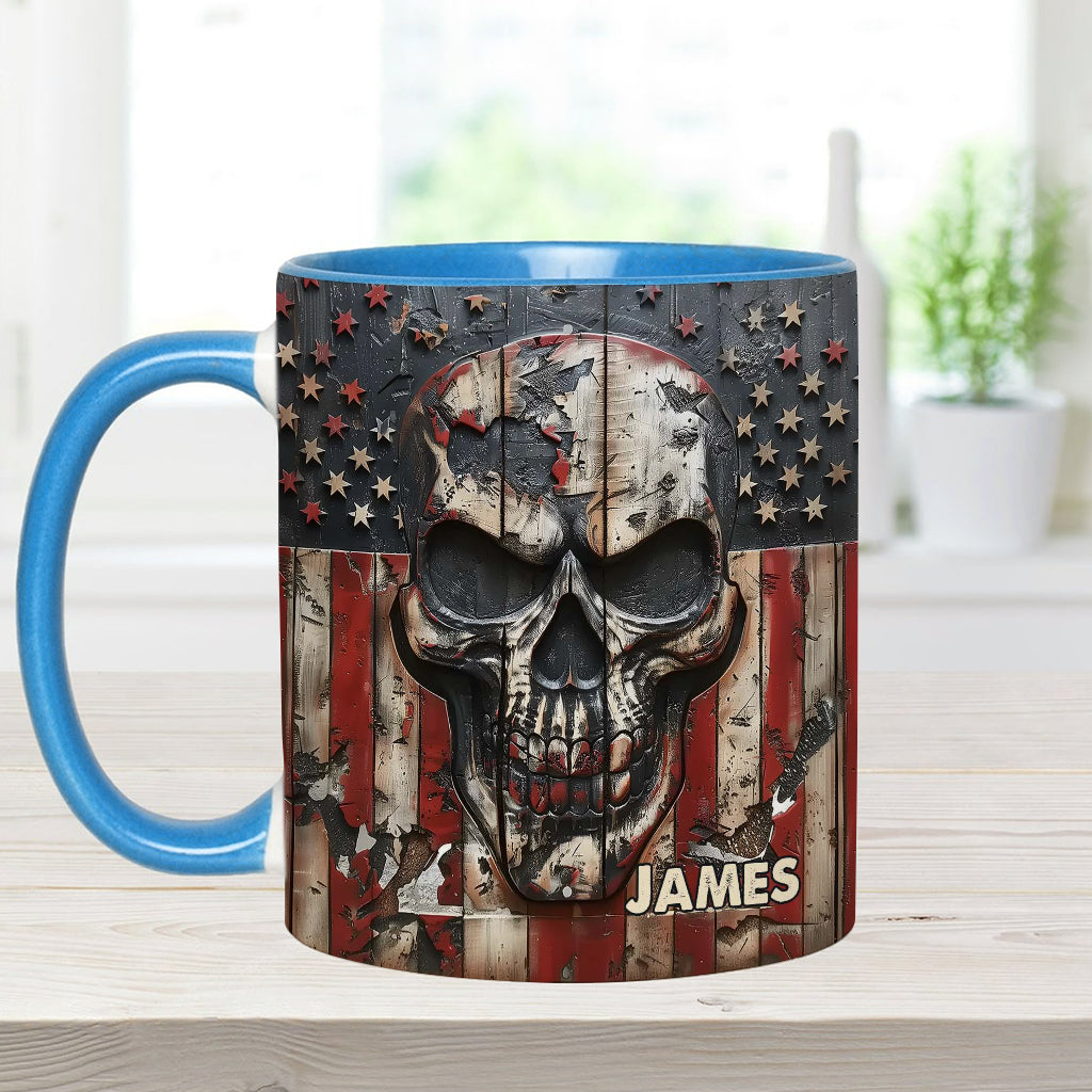 Patriotic Skull Lover - Personalized Skull Accent Mug