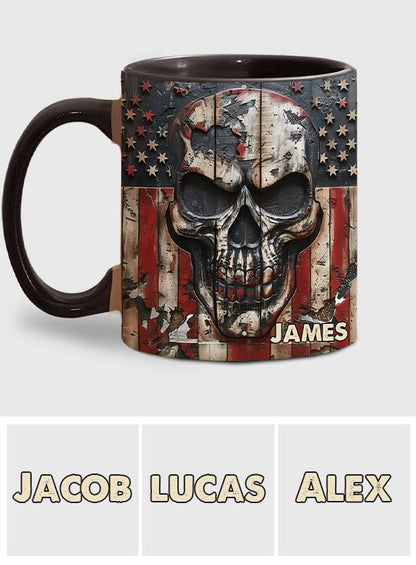 Patriotic Skull Lover - Personalized Skull Accent Mug