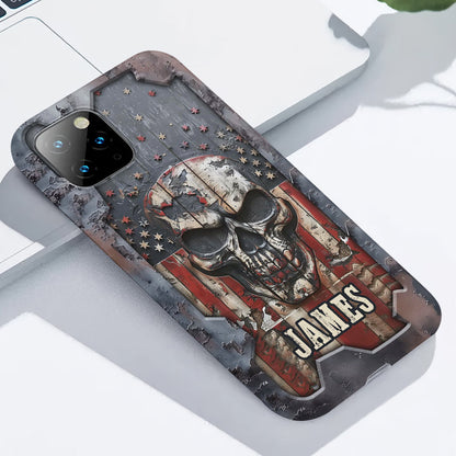 Patriotic Skull Lover - Personalized Skull Full Print Phone Case