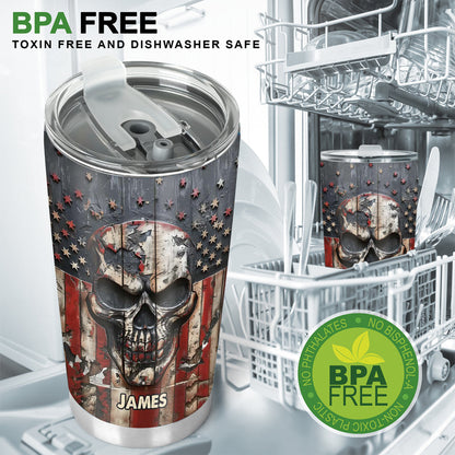Patriotic Skull Lover - Personalized Skull Tumbler