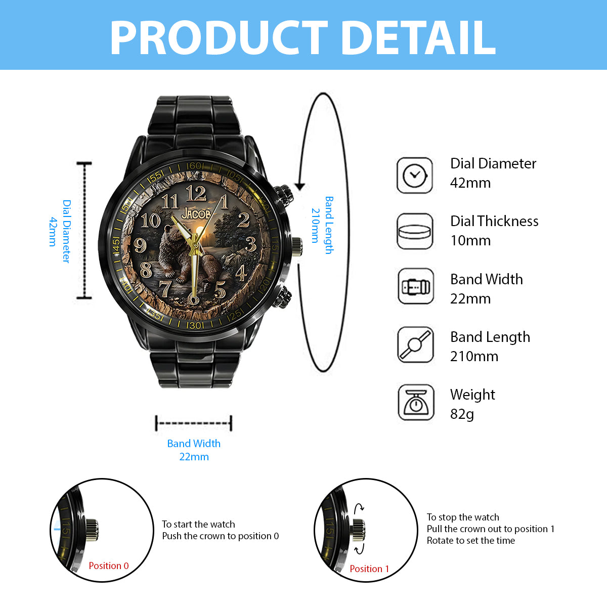 Strong Bear - Personalized Hunting Hand Watch