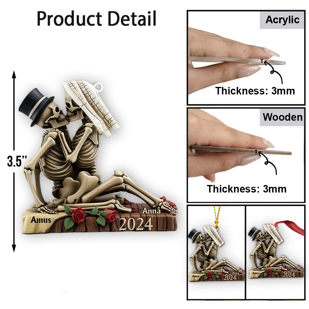 Love Never Dies - Personalized Skull Ornament