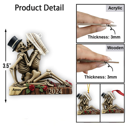 Love Never Dies - Personalized Skull Ornament