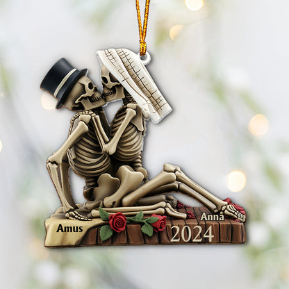Love Never Dies - Personalized Skull Ornament