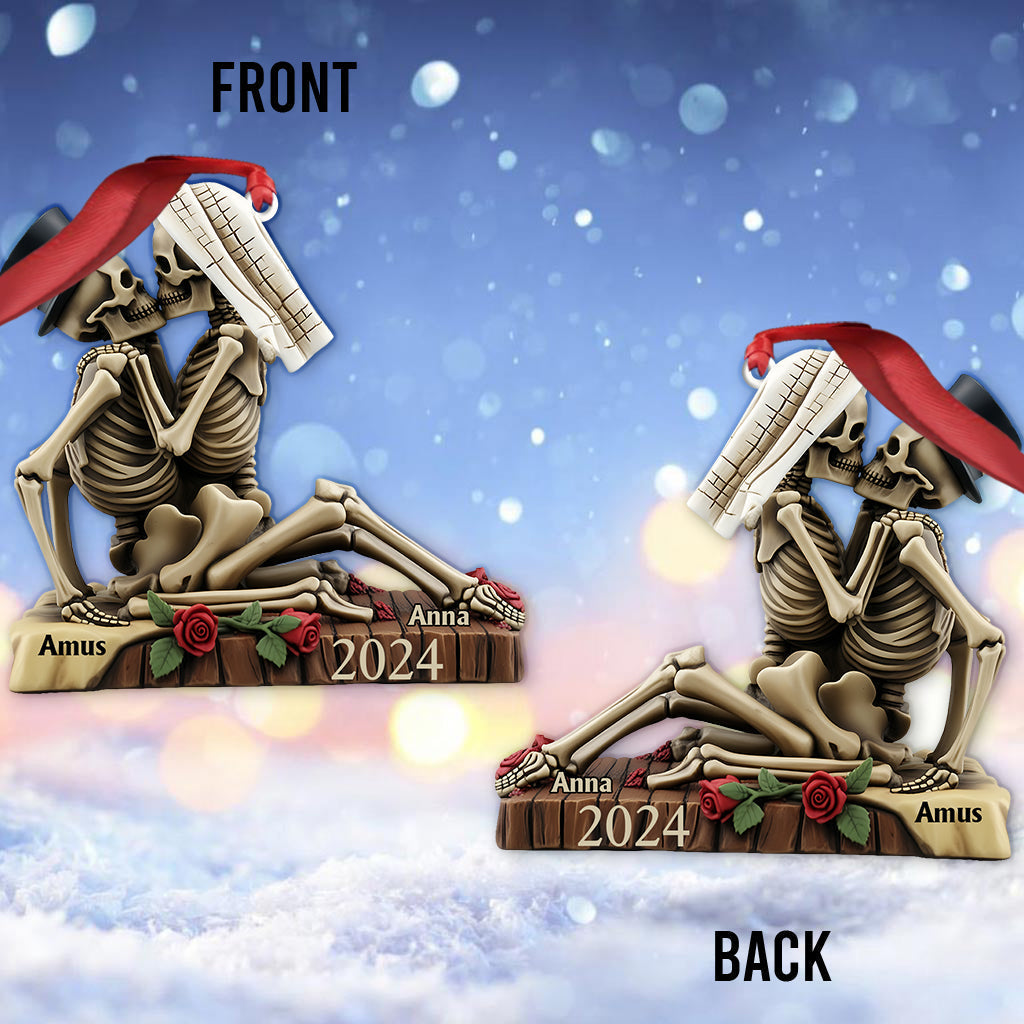 Love Never Dies - Personalized Skull Ornament