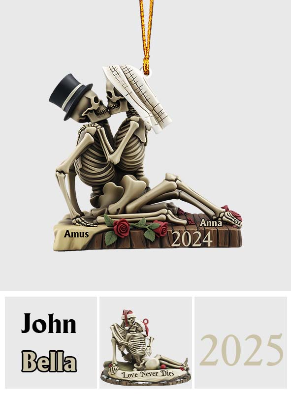 Love Never Dies - Personalized Skull Ornament