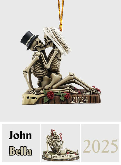 Love Never Dies - Personalized Skull Ornament