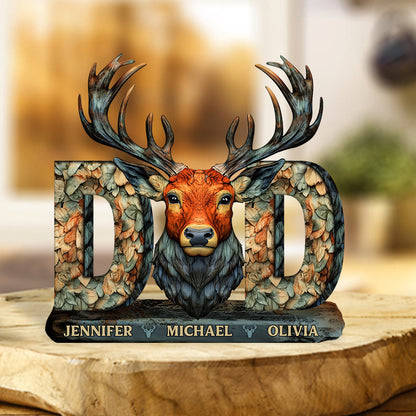 Hunting Dad - Personalized Hunting Custom Shaped Acrylic Plaque
