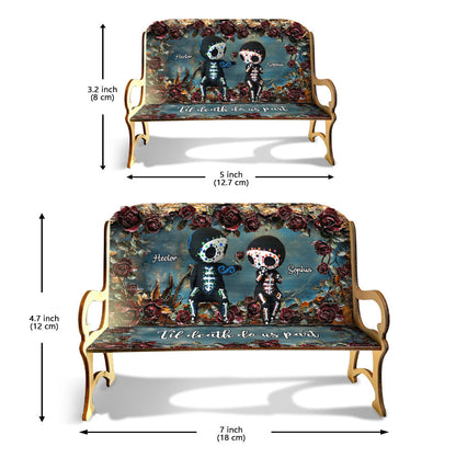 Til Death Do Us Part - Personalized Skull Wooden Bench