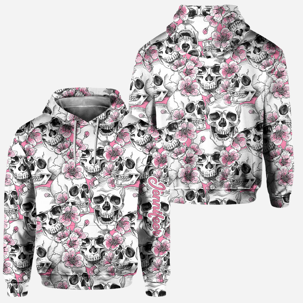 Floral & Skulls - Personalized Skull Hoodie and Leggings