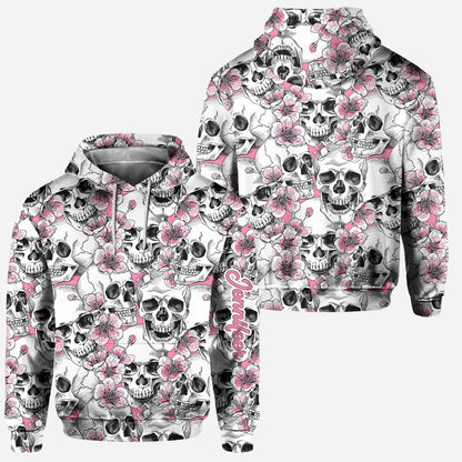 Floral & Skulls - Personalized Skull Hoodie and Leggings