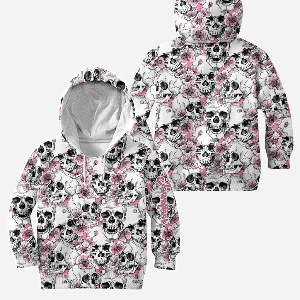 Floral & Skulls - Personalized Skull Hoodie and Leggings