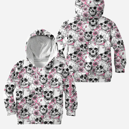 Floral & Skulls - Personalized Skull Hoodie and Leggings
